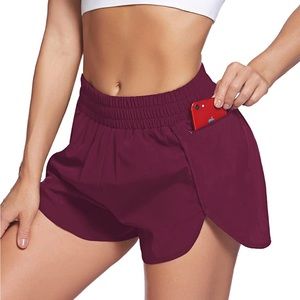 Lalala Athletic Shorts | Wine Red